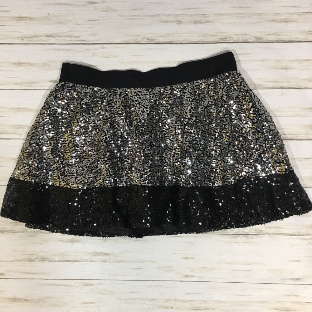 Black and Silver Sequined Skirt